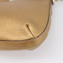GUCCI Horsebit GG Canvas Shoulder Bag Gold 137388 Auth 209277V-15
