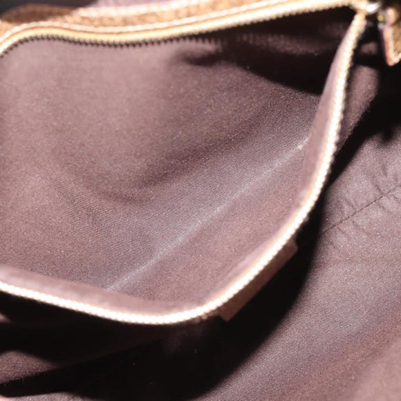 GUCCI Horsebit GG Canvas Shoulder Bag Gold 137388 Auth 209277V