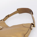 GUCCI Horsebit GG Canvas Shoulder Bag Gold 137388 Auth 209277V-8