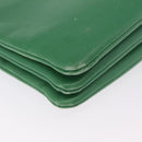 CELINE Trio Shoulder Bag Leather Green Gold Auth 209280-13