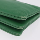 CELINE Trio Shoulder Bag Leather Green Gold Auth 209280-14