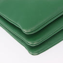 CELINE Trio Shoulder Bag Leather Green Gold Auth 209280-15