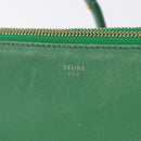 CELINE Trio Shoulder Bag Leather Green Gold Auth 209280-17