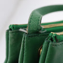 CELINE Trio Shoulder Bag Leather Green Gold Auth 209280-19