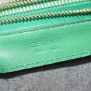 CELINE Trio Shoulder Bag Leather Green Gold Auth 209280-20
