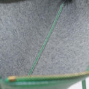CELINE Trio Shoulder Bag Leather Green Gold Auth 209280-21