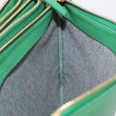 CELINE Trio Shoulder Bag Leather Green Gold Auth 209280-22