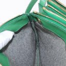 CELINE Trio Shoulder Bag Leather Green Gold Auth 209280-23