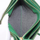 CELINE Trio Shoulder Bag Leather Green Gold Auth 209280-24