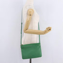 CELINE Trio Shoulder Bag Leather Green Gold Auth 209280-27