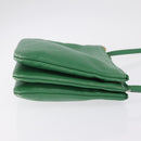 CELINE Trio Shoulder Bag Leather Green Gold Auth 209280-5