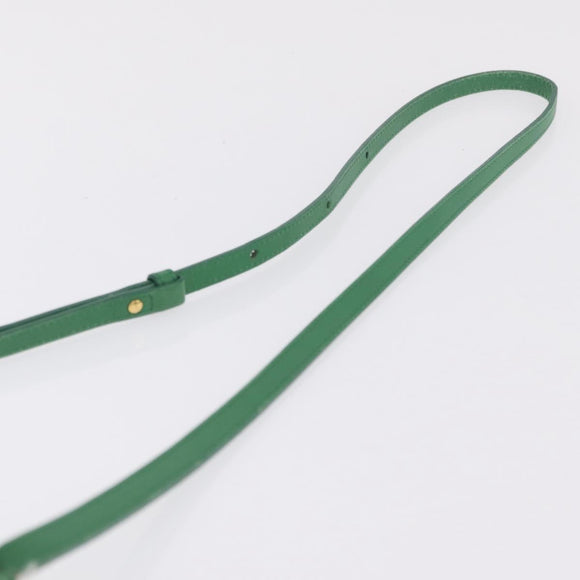 CELINE Trio Shoulder Bag Leather Green Gold Auth 209280
