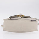 Chloe Marcie Shoulder Bag Leather Gray Gold Auth 209288V-11