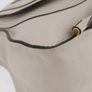 Chloe Marcie Shoulder Bag Leather Gray Gold Auth 209288V-12