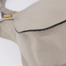 Chloe Marcie Shoulder Bag Leather Gray Gold Auth 209288V-14