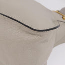 Chloe Marcie Shoulder Bag Leather Gray Gold Auth 209288V-15