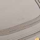 Chloe Marcie Shoulder Bag Leather Gray Gold Auth 209288V-17