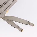 Chloe Marcie Shoulder Bag Leather Gray Gold Auth 209288V-18
