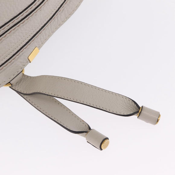 Chloe Marcie Shoulder Bag Leather Gray Gold Auth 209288V