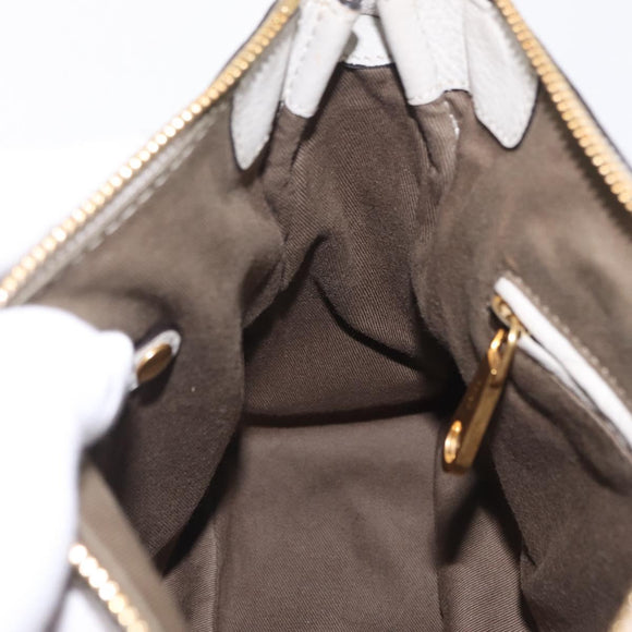Chloe Marcie Shoulder Bag Leather Gray Gold Auth 209288V