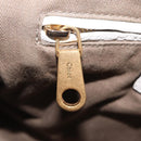 Chloe Marcie Shoulder Bag Leather Gray Gold Auth 209288V-23