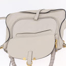 Chloe Marcie Shoulder Bag Leather Gray Gold Auth 209288V-25