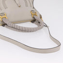 Chloe Marcie Shoulder Bag Leather Gray Gold Auth 209288V-9