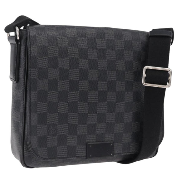 LOUIS VUITTON Damier Graphite District PM Shoulder Bag N41260 LV Auth 209291A