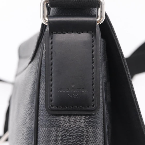 LOUIS VUITTON Damier Graphite District PM Shoulder Bag N41260 LV Auth 209291A