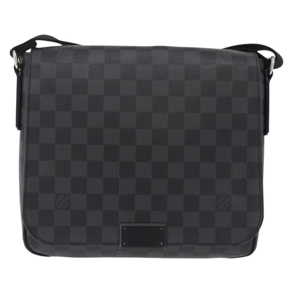 LOUIS VUITTON Damier Graphite District PM Shoulder Bag N41260 LV Auth 209291A