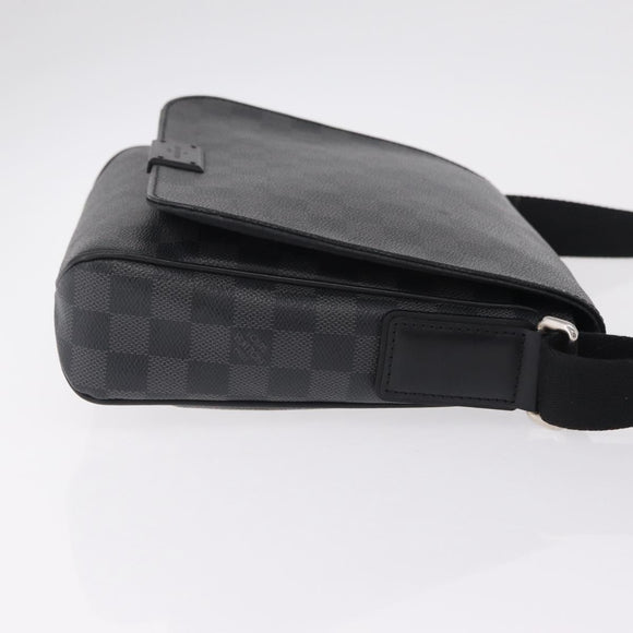 LOUIS VUITTON Damier Graphite District PM Shoulder Bag N41260 LV Auth 209291A
