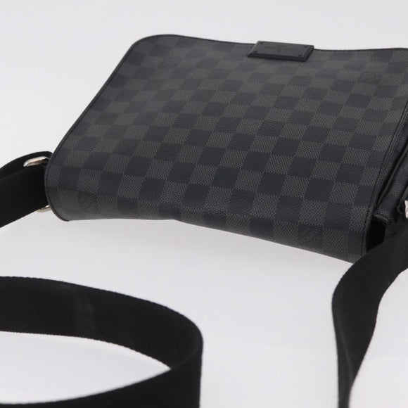 LOUIS VUITTON Damier Graphite District PM Shoulder Bag N41260 LV Auth 209291A