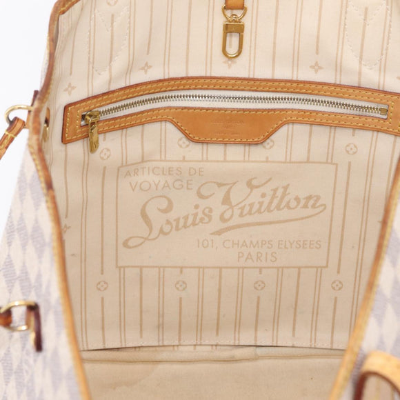 LOUIS VUITTON Damier Azur Neverfull MM Tote Bag N41605 LV Auth 209293