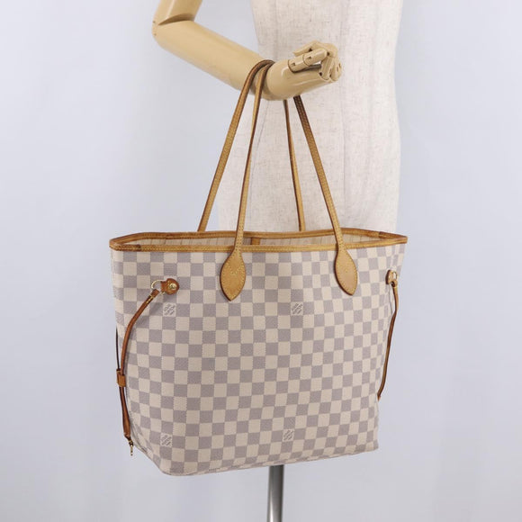 LOUIS VUITTON Damier Azur Neverfull MM Tote Bag N41605 LV Auth 209293