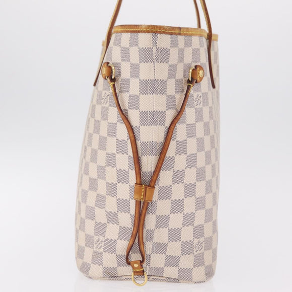 LOUIS VUITTON Damier Azur Neverfull MM Tote Bag N41605 LV Auth 209293