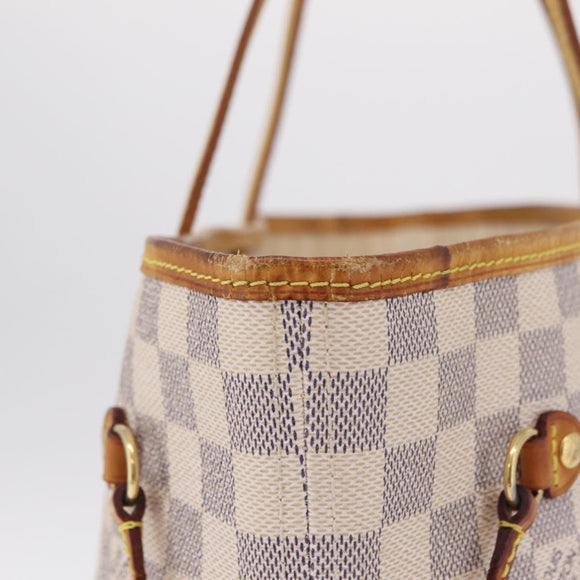 LOUIS VUITTON Damier Azur Neverfull MM Tote Bag N41605 LV Auth 209293