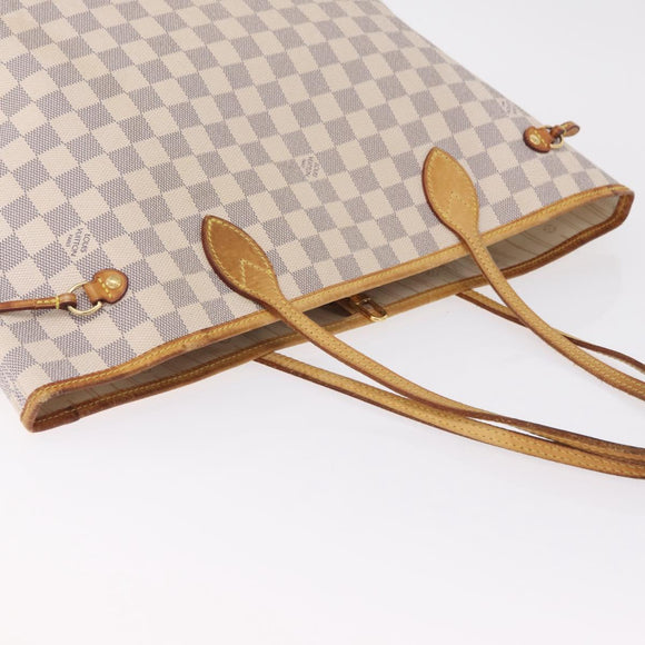 LOUIS VUITTON Damier Azur Neverfull MM Tote Bag N41605 LV Auth 209293