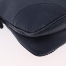 PRADA Shoulder Bag Jacquard Navy Gold Auth 209294A-10