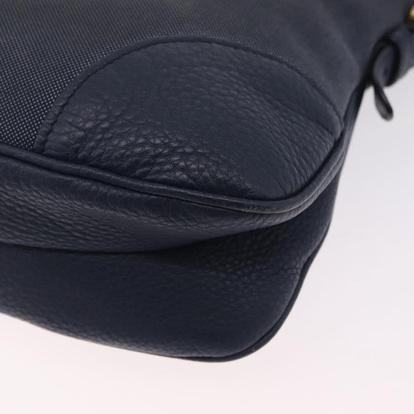 PRADA Shoulder Bag Jacquard Navy Gold Auth 209294A