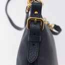 PRADA Shoulder Bag Jacquard Navy Gold Auth 209294A-9