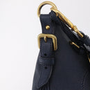 PRADA Shoulder Bag Jacquard Navy Gold Auth 209294A-19