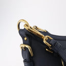 PRADA Shoulder Bag Jacquard Navy Gold Auth 209294A-20
