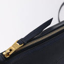 PRADA Shoulder Bag Jacquard Navy Gold Auth 209294A-21
