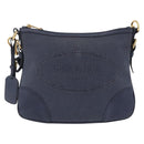 PRADA Shoulder Bag Jacquard Navy Gold Auth 209294A-13