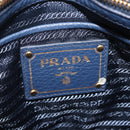 PRADA Shoulder Bag Jacquard Navy Gold Auth 209294A-22