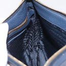 PRADA Shoulder Bag Jacquard Navy Gold Auth 209294A-23