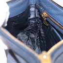 PRADA Shoulder Bag Jacquard Navy Gold Auth 209294A-24