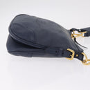 PRADA Shoulder Bag Jacquard Navy Gold Auth 209294A-3