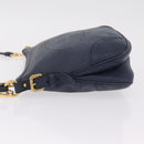 PRADA Shoulder Bag Jacquard Navy Gold Auth 209294A-4