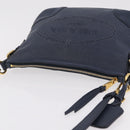 PRADA Shoulder Bag Jacquard Navy Gold Auth 209294A-6